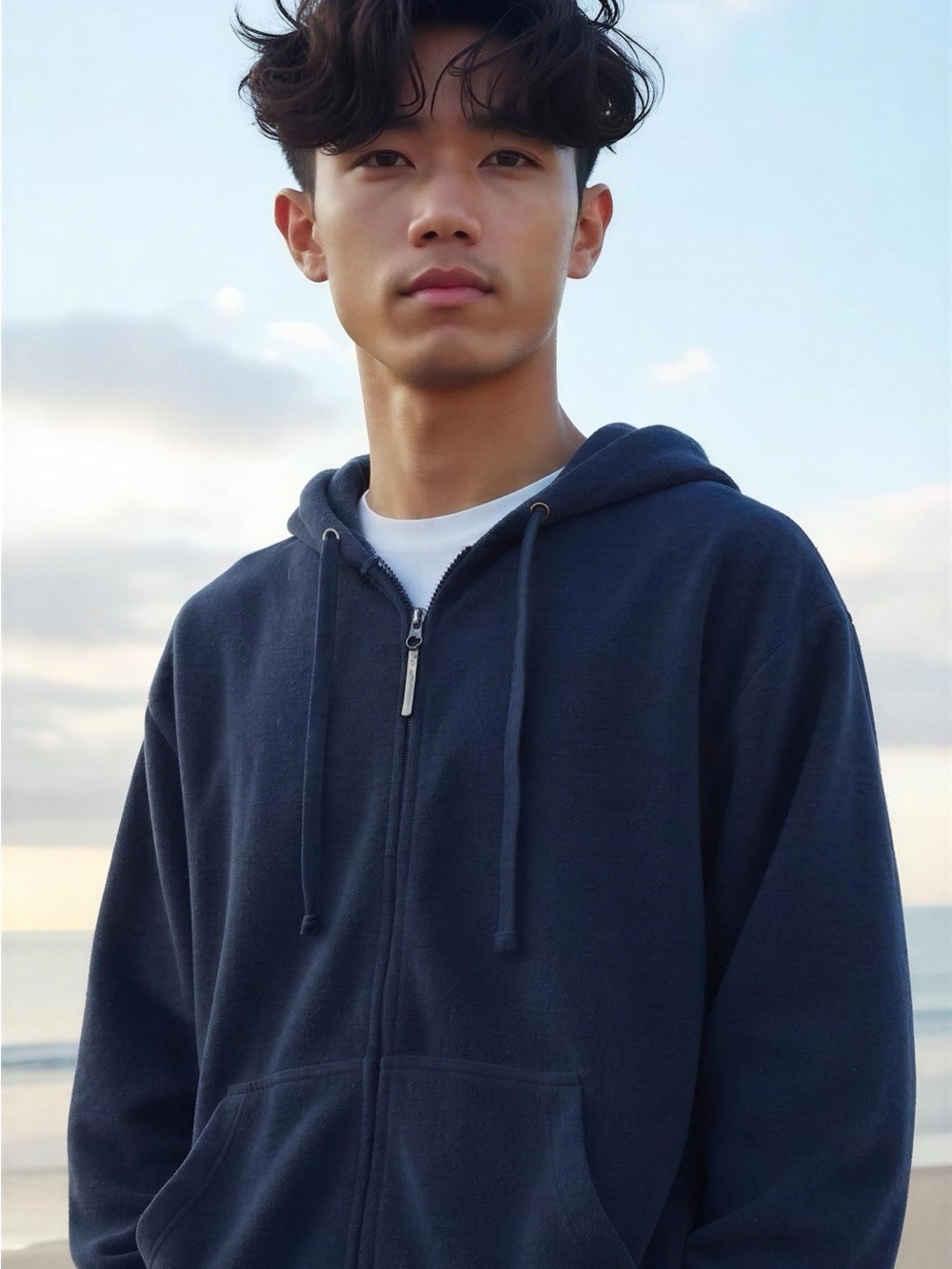 Tuff Athletics Men's Navy Full-Zip Hooded Sweater